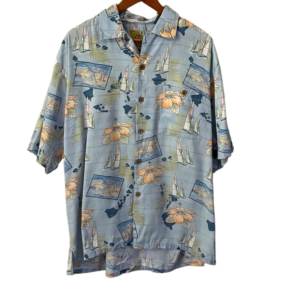Joe Marlin Hawaiian Vacation Button Down Shirt Size Large - Picture 1 of 10